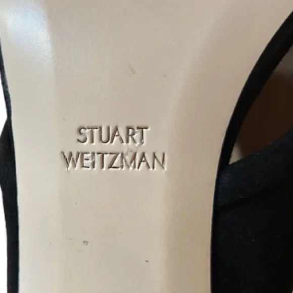 STUART WEITZMAN Suede Criss-Cross Block Heel Mule Sandals Size 7.5 - Picture 13 of 13